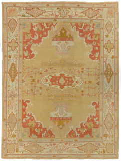  Antique Oushak carpet  - click for larger view
