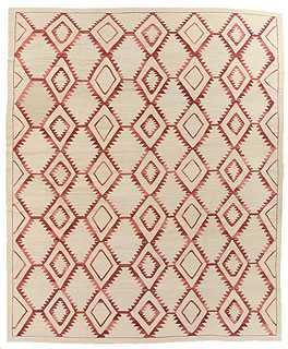 Jagger flatweave ivory/red - click for larger view